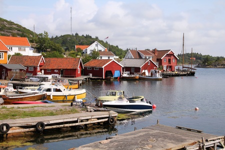Norway - Skjernoy island in the region of Vest-Agder. Small fishing town - Farestad.の写真素材