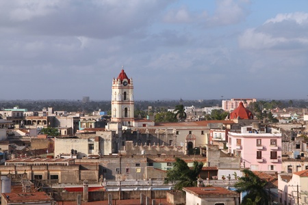 Camaguey, Cuba - old town listed on UNESCO World Heritage List. Aerial view.の写真素材