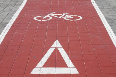 Bicycle path in Valencia, Spain. Cycling way.の写真素材
