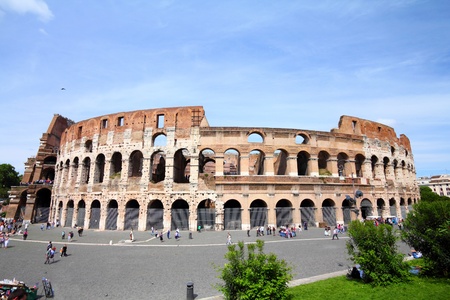 Rome, Italy. Famous Colosseum, Flavian Amphitheatre. Ancient landmark.