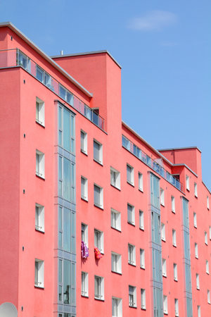 Generic apartment building in Berlin, Germany. Residential area.のeditorial素材