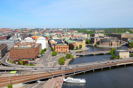 Stockholm, Sweden. Aerial view from City Hall.のeditorial素材