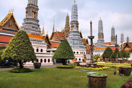 Royal Grand Palace complex. Famous landmark in Bangkok, Thailand.のeditorial素材