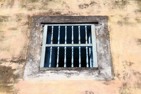 Havana, Cuba - city architecture. Old window with bars.の写真素材