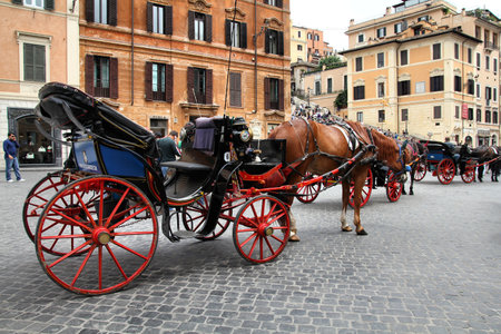 ROME - MAY 12: Spanish Square on May 12, 2010 in Rome, Italy. Piazza di Spagna is one of the most iconic city squares in the world and one of Italy's top tourism destinations.のeditorial素材