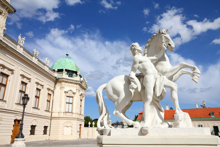 Vienna, Austria - Belvedere Palace building. The Old Town is a UNESCO World Heritage Site.のeditorial素材
