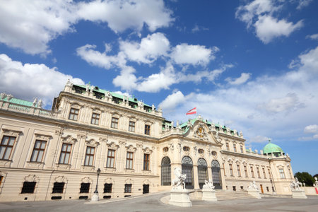 Vienna, Austria - Belvedere Palace building. The Old Town is a UNESCO World Heritage Site.のeditorial素材