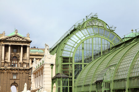Vienna, Austria - Hofburg Palace and Butterfly Greenhouse (Schmetterlinghaus). のeditorial素材