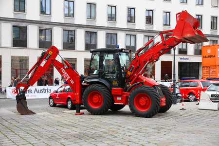 VIENNA - SEPTEMBER 8: Fire fighting tractor on September 8, 2011 in Vienna. On September 9-11, 2011...