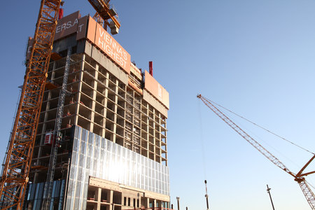 VIENNA - SEPTEMBER 6: Construction of DC Tower 1 building on September 6, 2011 in Vienna. The...