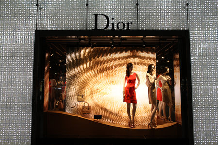 NAGOYA, JAPAN - APRIL 27: Dior store on April 27, 2012 in Nagoya, Japan. The fashion company was founded in 1946. It had 4.2 billion EUR of operating income in 2010.のeditorial素材