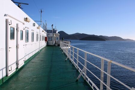 New Zealand - aboard a ferry sailing across Cook Strait of Tasman Sea