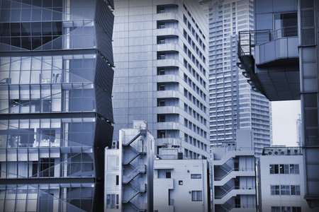 Tokyo, Japan - cityscape of skyscrapers in Akasaka Sacas district.