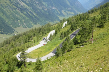 Mountains in Austria. Hohe Tauern National Park. Hochalpenstrasse - famous mountain road.