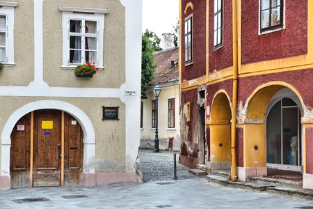 Koszeg, Hungary - town in Vas county  Old gate and windows   Muemlek  means monument の写真素材