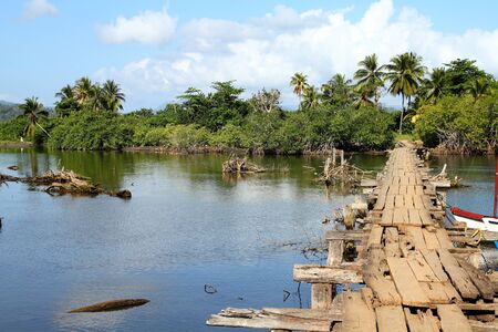 Baracoa, Cuba - Rio Miel bridge, part of Alejandro de Humboldt National Parkの写真素材