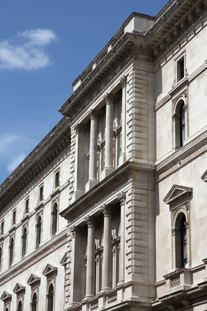 London, United Kingdom - Her Majesty's Treasury buildingのeditorial素材