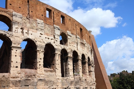 Rome, Italy. Famous Colosseum, Flavian Amphitheatre. Ancient landmark.の写真素材