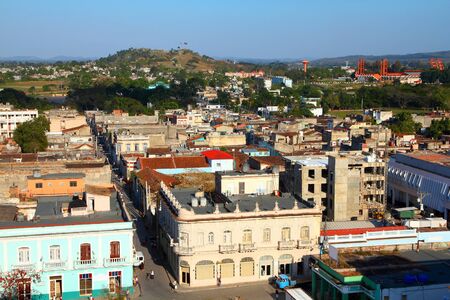 Aerial view of cityscape in Santa Clara, Cuba.の写真素材