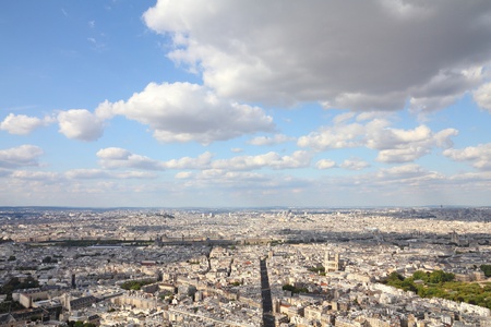 Paris, France - aerial city view with Rue de Rennes streetの写真素材