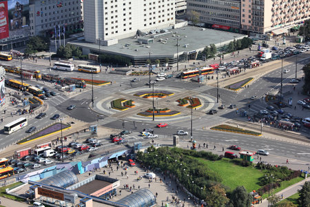 WARSAW - SEPTEMBER 8: People drive in heavy traffic on September 8, 2010 in Warsaw, Poland....