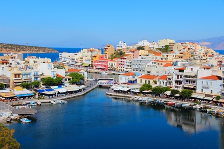 Agios Nikolaos, town on Crete island in Greece.の写真素材