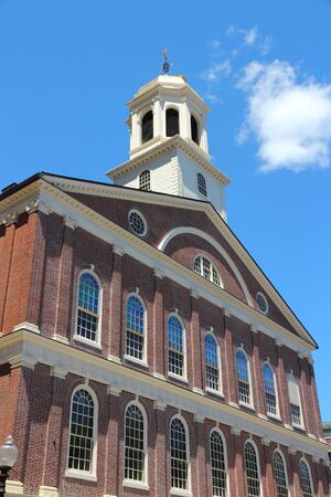 Boston, Massachusetts in the United States. Faneuil Hall - famous landmark on Boston Freedom Trail.の写真素材