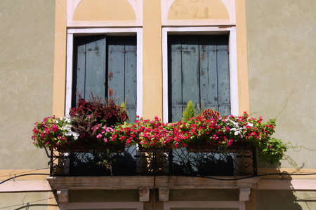 Old window in Venice, Italy. Beautiful travel destination.の写真素材
