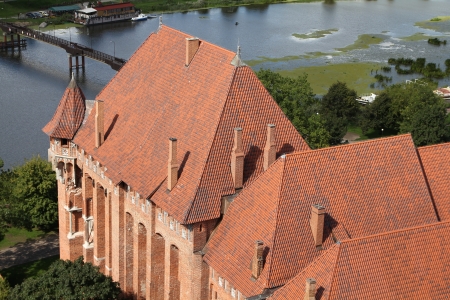 Malbork castle in Pomerania region of Poland. UNESCO World Heritage Site. Teutonic Knights' fortress...