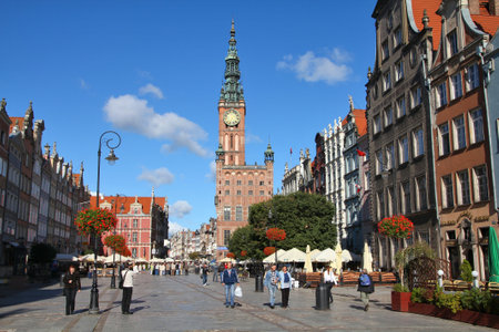 GDANSK, POLAND - SEPTEMBER 2: People visit Dlugi Targ square on September 2, 2010 in Gdansk, Poland....