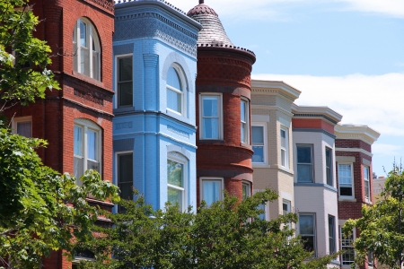 Washington DC, capital city of the United States. Capitol Hill district with colorful townhouses.の写真素材