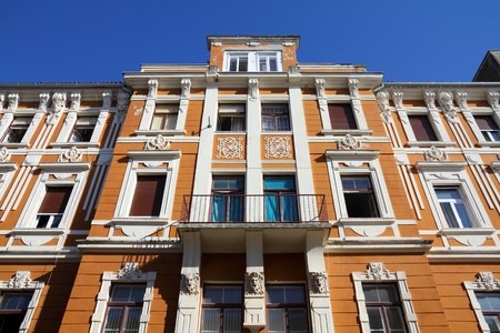Croatia - Zadar in Dalmatia. Old apartment building.の写真素材