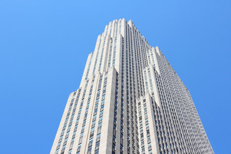 NEW YORK - JULY 5: Rockefeller Center skyscraper on July 5, 2013 in New York. Famous building complex was built in 1930â1939 and is considered National Historic Landmark.のeditorial素材