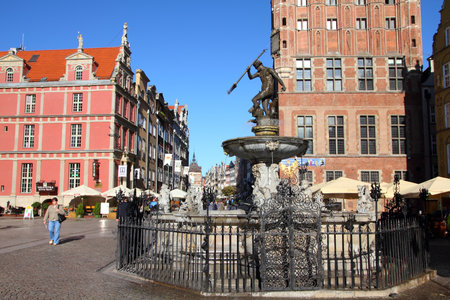 GDANSK, POLAND - SEPTEMBER 2: People visit Dlugi Targ square on September 2, 2010 in Gdansk, Poland....