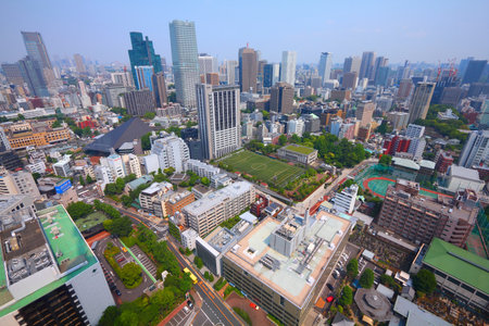 TOKYO - MAY 10: City architecture view on May 10, 2012 in Tokyo, Japan. Tokyo is the capital city of Japan and the most populous metropolitan area in the world with almost 36 million people.のeditorial素材