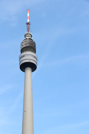 DORTMUND, GERMANY - JULY 16: Florianturm TV tower on July 16, 2012 in Dortmund, Germany. The structure is 219.6 metres (720 ft) tall, was completed in 1959 and is tallest in Dortmund.のeditorial素材