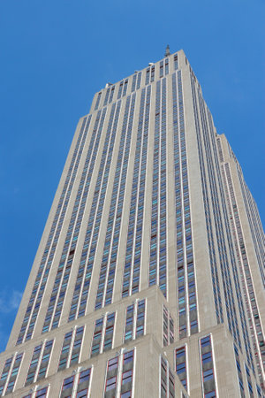 NEW YORK - JULY 5: Empire State Building skyscraper on July 5, 2013 in New York. The 381m tall building was the tallest building in the world for 40 years.のeditorial素材