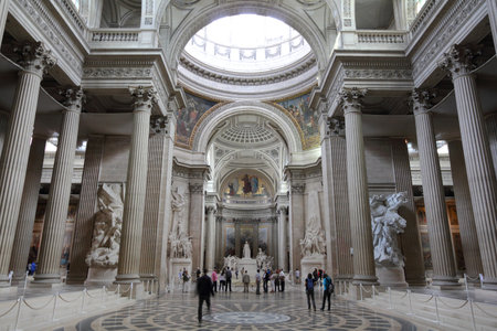 PARIS - JULY 24: People visit the Pantheon on July 24, 2011 in Paris. It is the most famous burial place for French people. It was completed in 1790.のeditorial素材