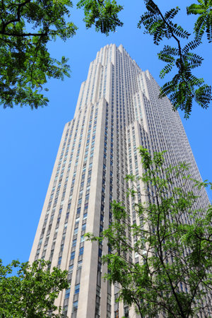 NEW YORK - JULY 5: Rockefeller Center skyscraper on July 5, 2013 in New York. Famous building complex was built in 1930-1939 and is considered National Historic Landmark.のeditorial素材