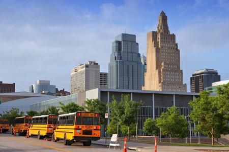 Kansas City, Missouri - city in the United States. Downtown skyline.のeditorial素材
