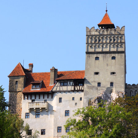 Bran castle in Transylvania, Romania. Old building. Square composition.のeditorial素材