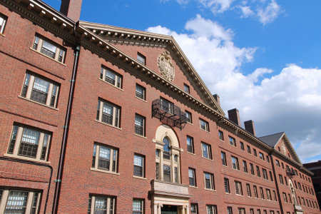 Cambridge, Massachusetts in the United States. Famous Harvard University - Perkins Hall, one of student residence halls.のeditorial素材