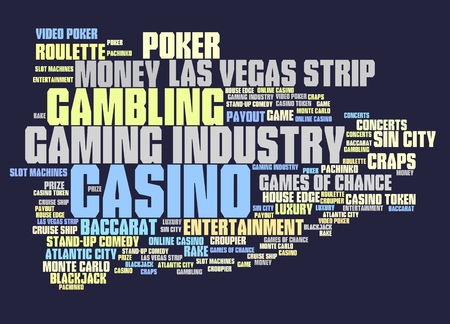 Casino gambling concepts word cloud illustration. Word collage concept.の写真素材