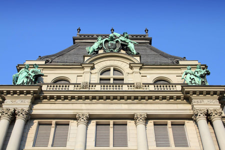 St. Gallen, Switzerland - beautiful old landmark. Vintage bank architecture.のeditorial素材