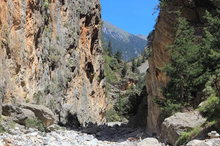 Crete island in Greece. Famous Samaria Gorge in Lefka Ori mountains.の写真素材