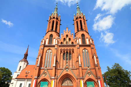 Bialystok, Poland - old architecture. Podlaskie province. Catholic cathedral of Blessed Virgin Mary.の写真素材