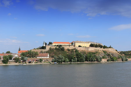 Novi Sad, Serbia - city in the region of Vojvodina. Petrovaradin fortress and river Danube.のeditorial素材
