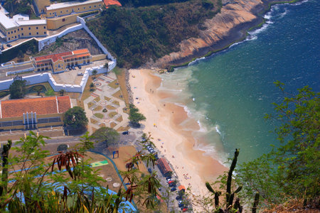 Rio de Janeiro, Brazil - aerial view with Fora beach.のeditorial素材
