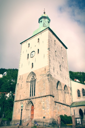 the Cathedral church in Bergen, Norwayの写真素材