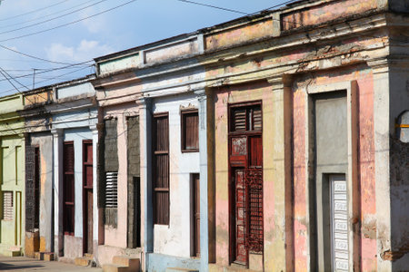 Cienfuegos, Cuba street view. The old town is a UNESCO World Heritage Site.のeditorial素材